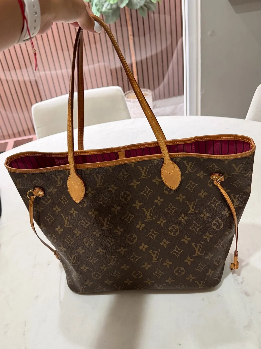 Louis Vuitton Neverfull MM Monogram Tote in Brown and Tan